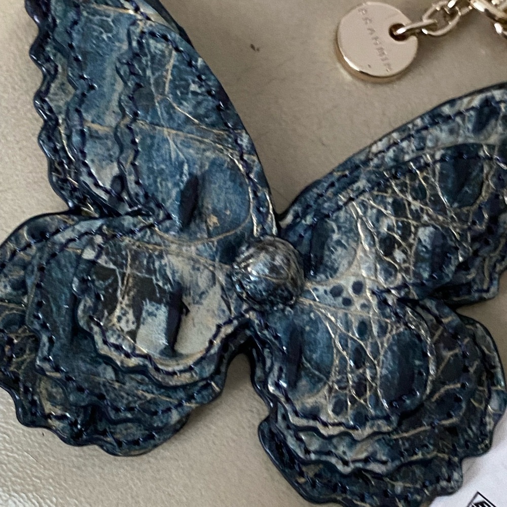 NWT Brahmin GLACIER Butterfly Bag Charm Key Fob Melbourne Leather - Picture 3 of 8